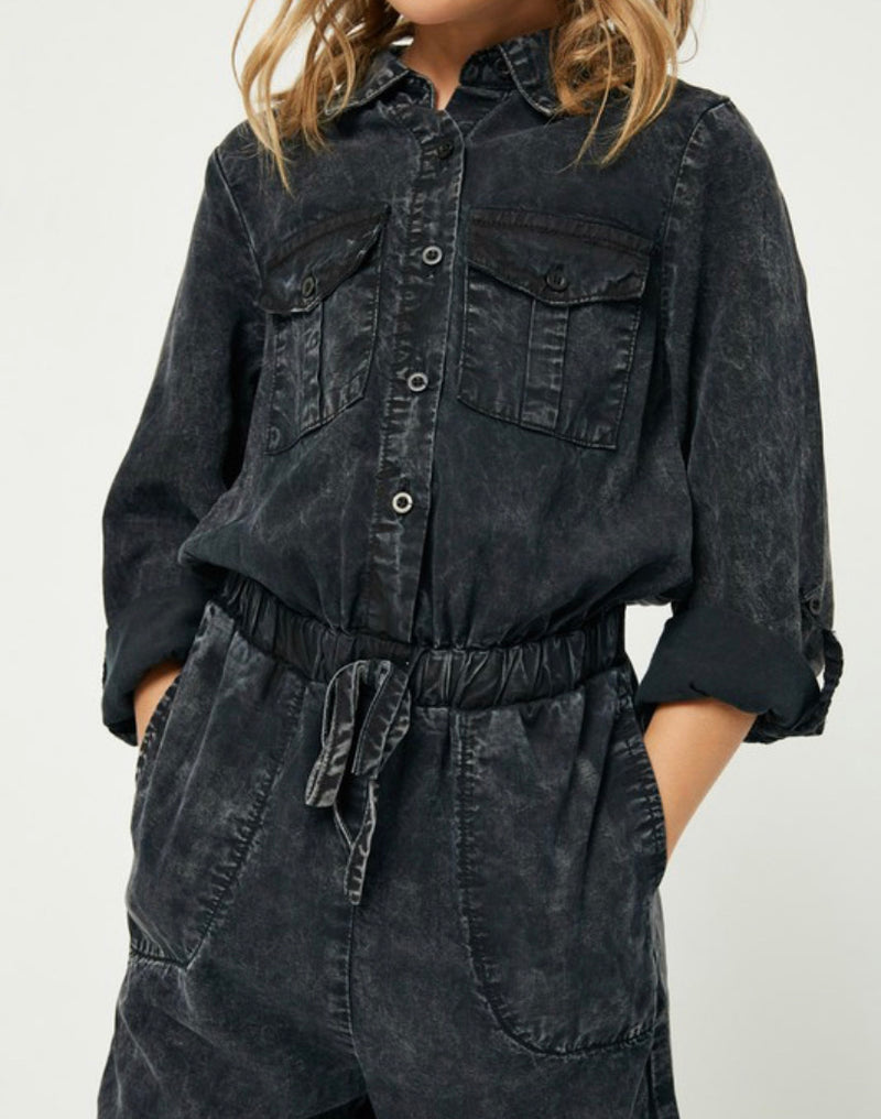 Charcoal Washed Tencel Jumpsuit